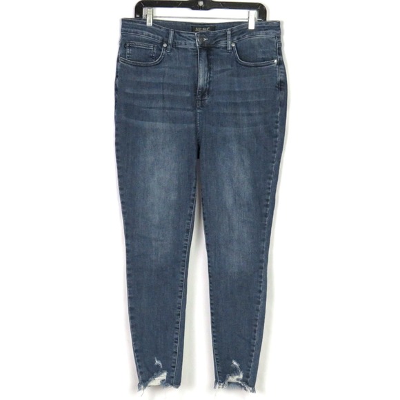 Judy Blue Denim - JUDY BLUE‎ Distressed Skinny Fit Stretch Ankle Fray Denim Jeans Women's 15 / 32